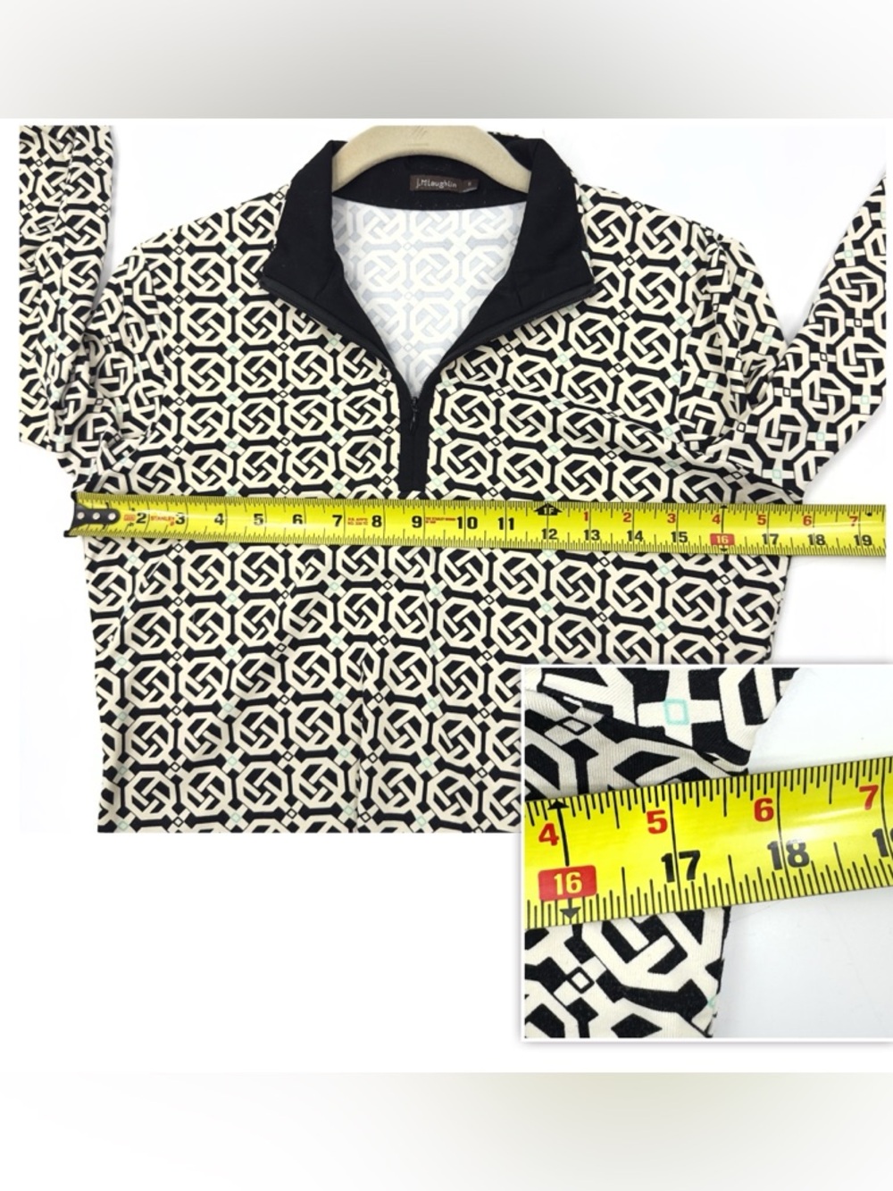 J McLaughlin Catalina Cloth 1/4 Zip Top Womens Size Small Stretch Performance - Picture 7 of 8